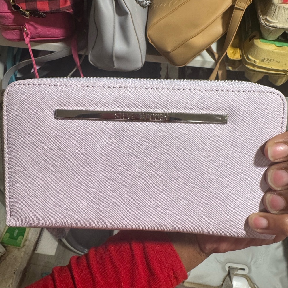 Steve Madden Soft Pink Wallet with Silver Accent